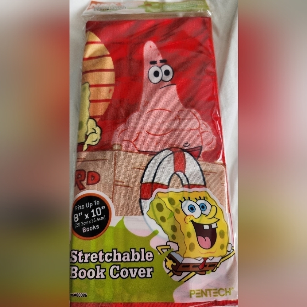 New in Pkg Pentech Sponge Bob Stretchable Book Cover Asst 80086